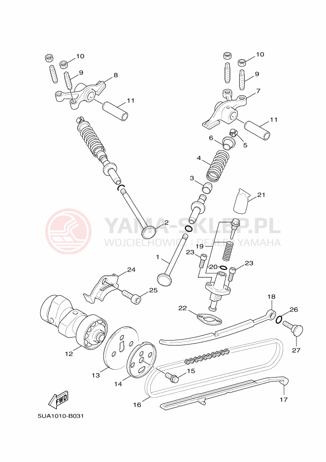 Schemat "zawory" do Yamaha CYGNUS