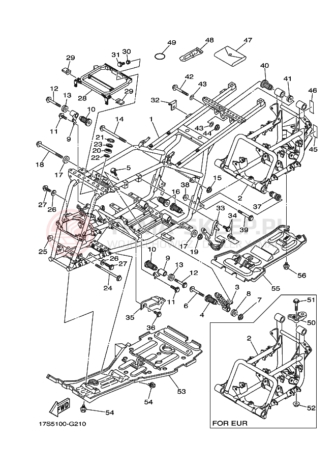 Schemat "rama" do Yamaha GRIZZLY 450