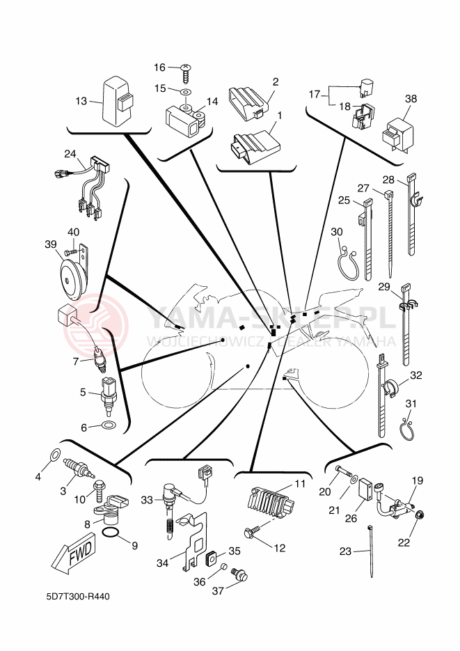Schemat "układ elektryczny" do Yamaha YZF-R125 ABS