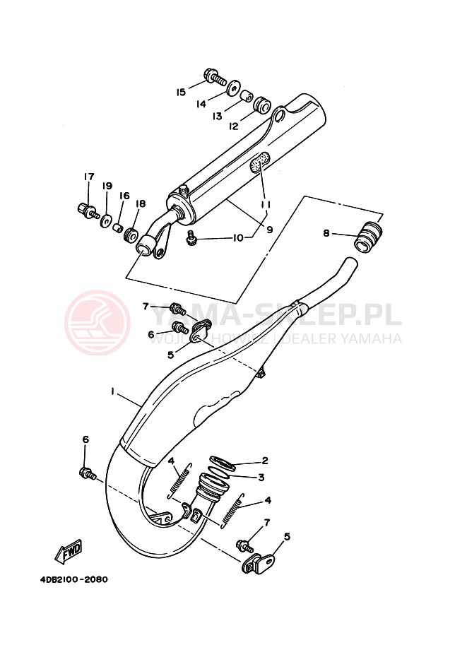 Schemat "Wydech końcowy" do Yamaha YZ125