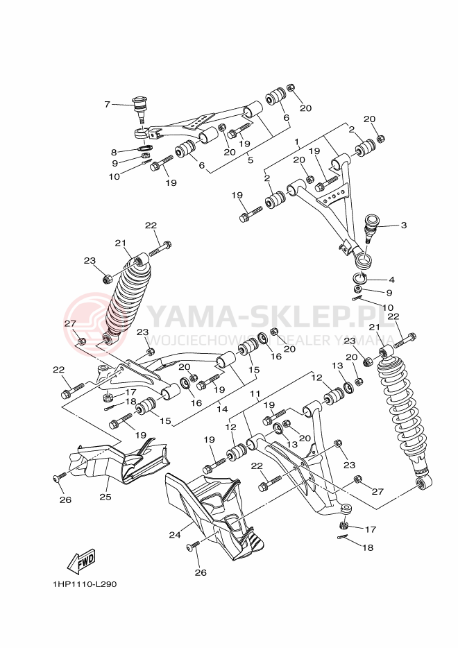 Schemat "Koło przód" do Yamaha YFM550DE