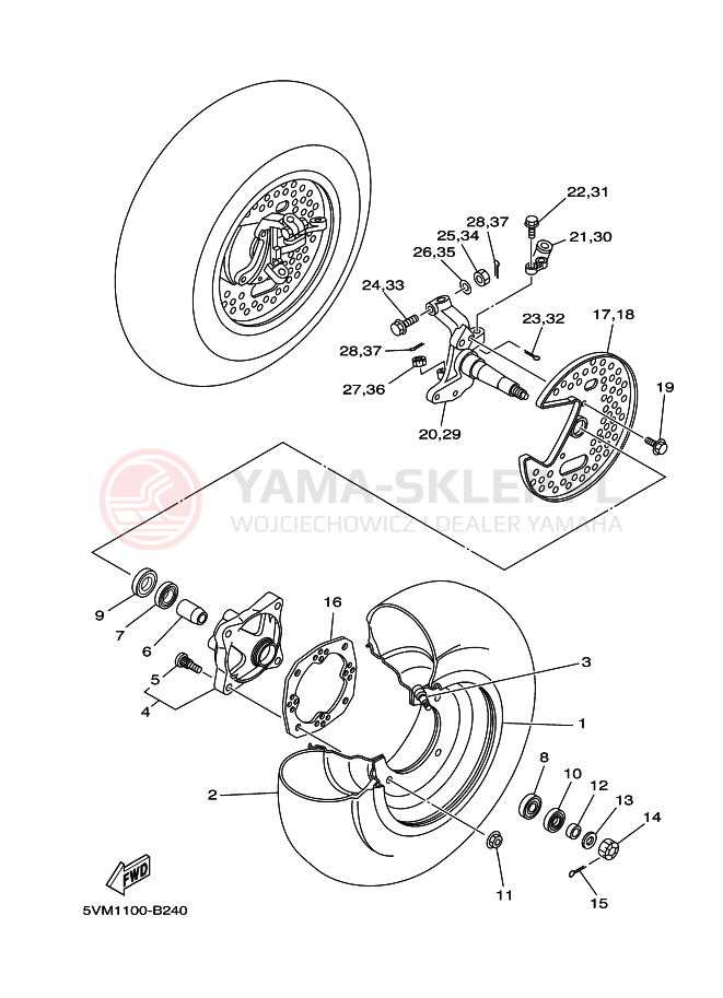 Schemat "Koło przód" do Yamaha BLASTER