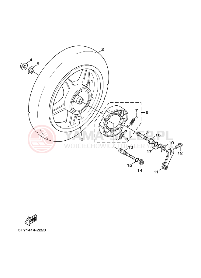 Schemat "Koło tył" do Yamaha CYGNUS X