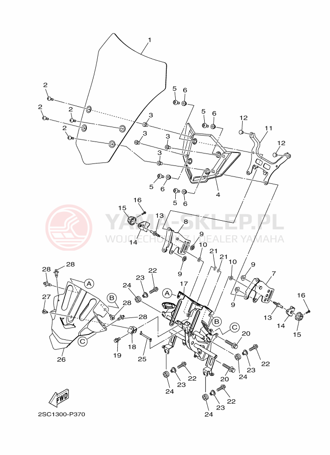 Schemat "Szyba" do Yamaha TRACER 900