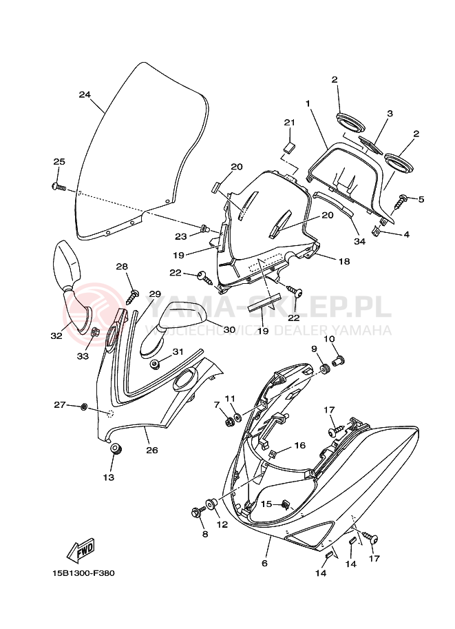 Schemat "Szyba" do Yamaha TMAX
