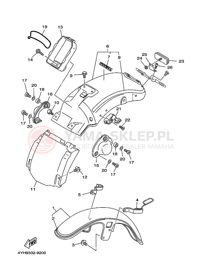 Schemat "błotnik" do Yamaha XV535 VIRAGO