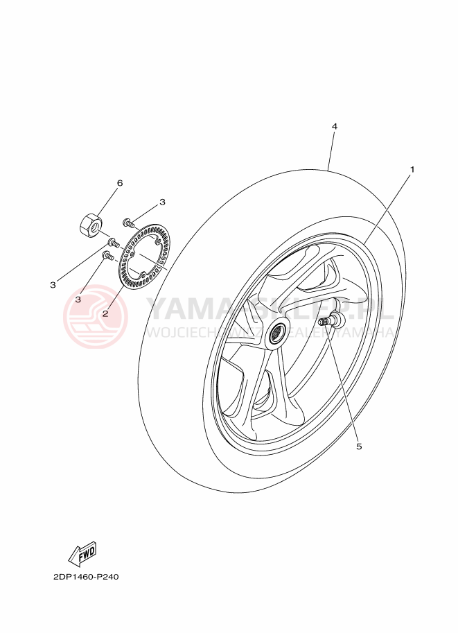 Schemat "Koło tył" do Yamaha NMAX 150
