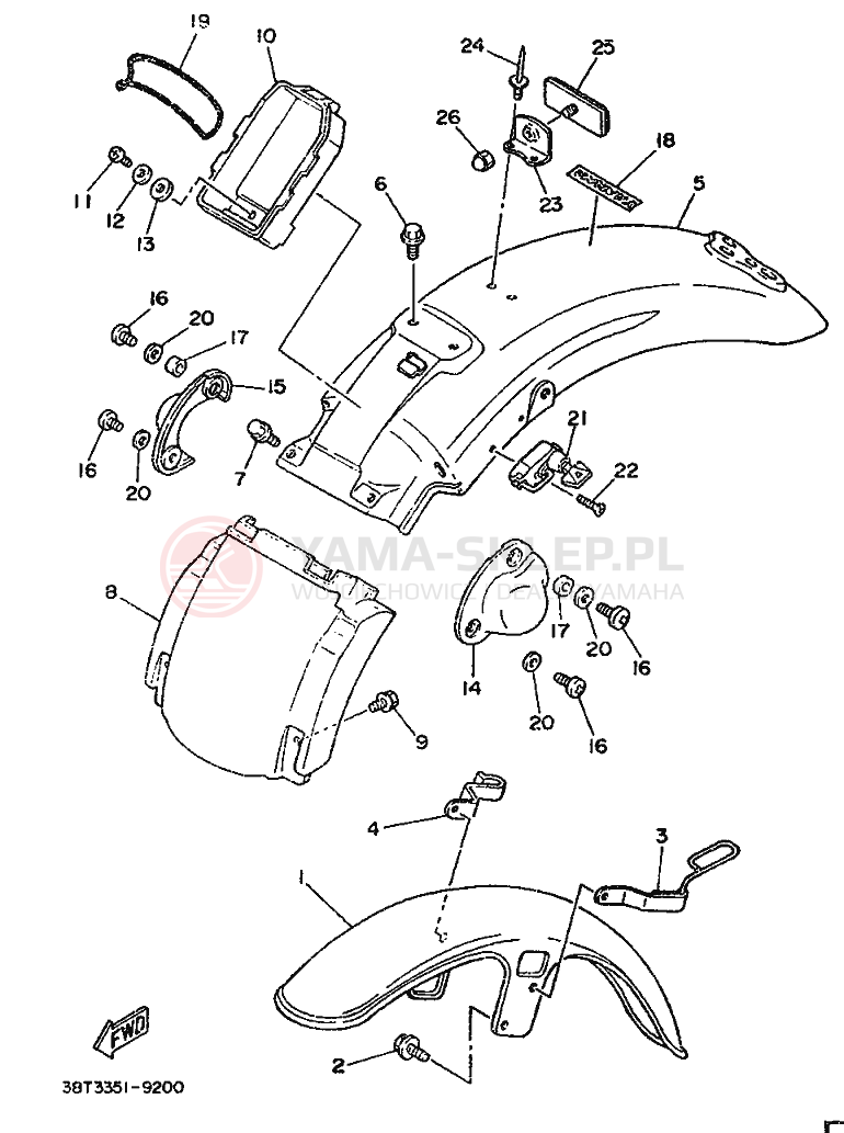 Schemat "błotnik" do Yamaha XV535 VIRAGO