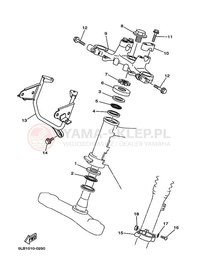 Schemat "Półki zawieszenia" do Yamaha TW200