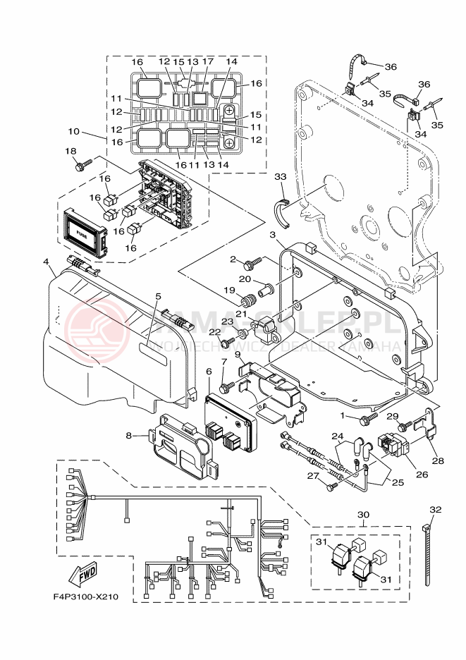 Schemat "układ elektryczny" do Yamaha GP1800A-X