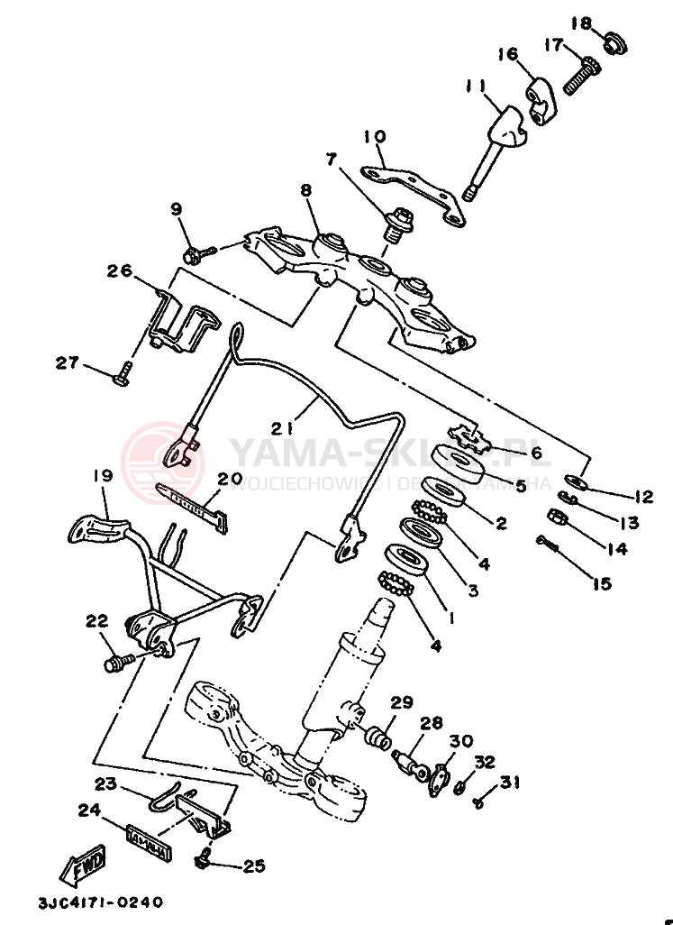 Schemat "Półki zawieszenia" do Yamaha XV535 VIRAGO