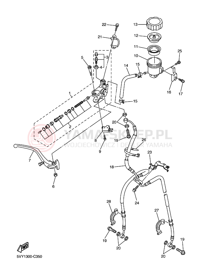 Schemat "Pompa hamulcowa przednia" do Yamaha YZF-R1 YZF-R1S R1