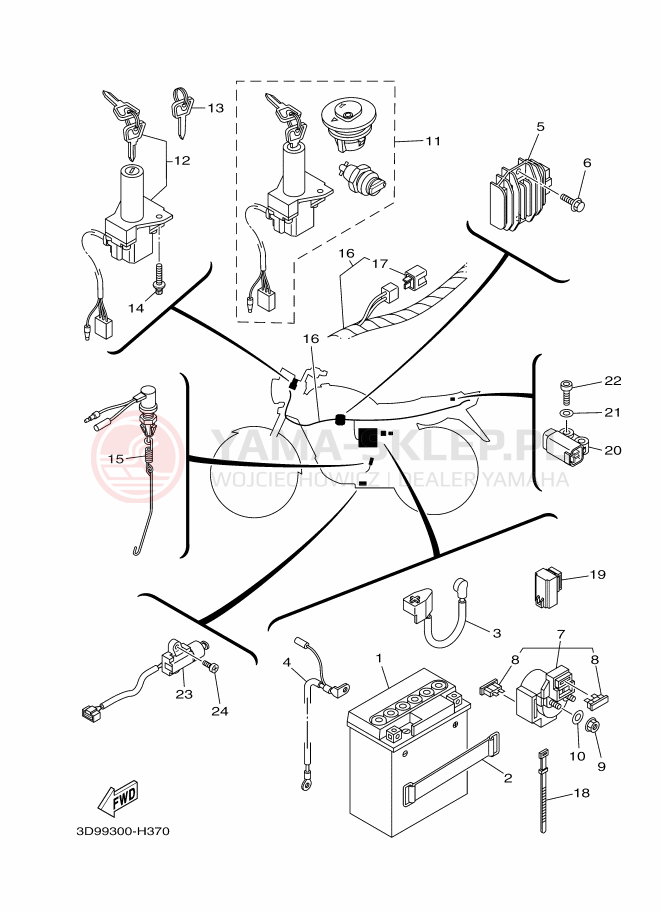 Schemat "układ elektryczny" do Yamaha YBR125ED