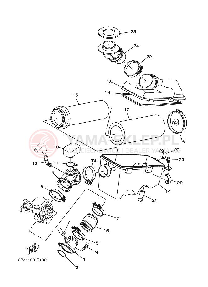 Schemat "Wtrysk paliwa" do Yamaha RHINO 450