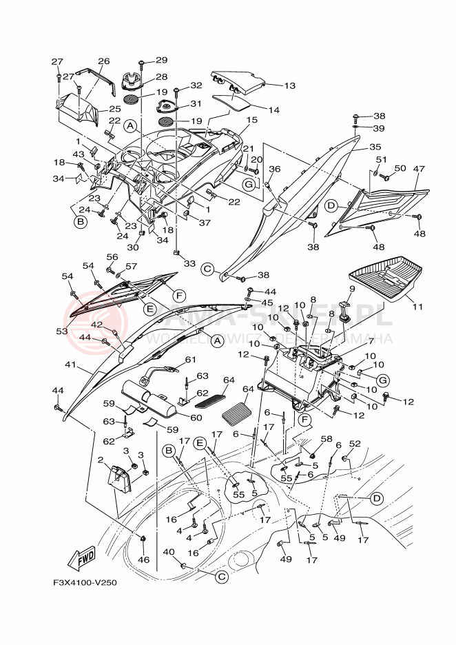 Schemat "ENGINE HATCH" do Yamaha FX CRUISER SVHO