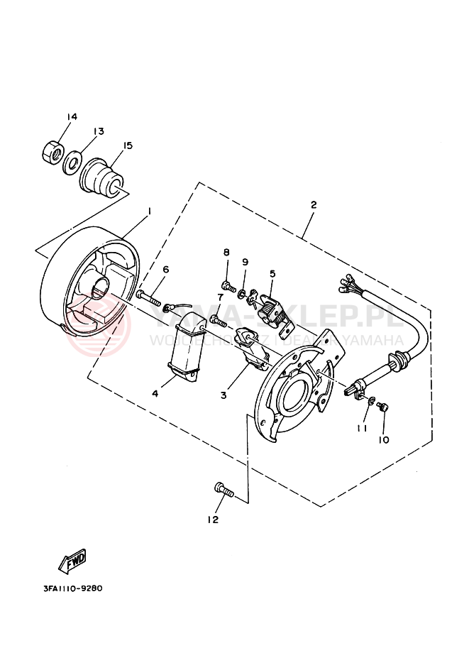 Schemat "prądnica" do Yamaha YFA-1