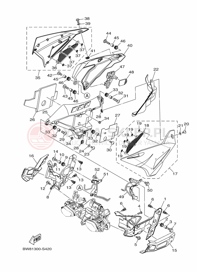 Schemat "elementy nadwozia" do Yamaha MT-10 SP