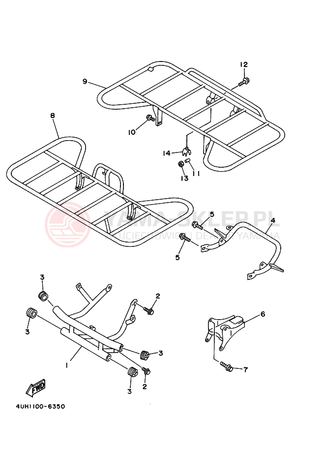 Schemat "RAMIĘ STERUJĄCE" do Yamaha BIG BEAR 350