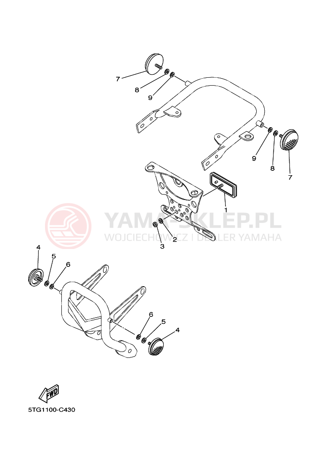 Schemat "układ elektryczny" do Yamaha YFZ450S