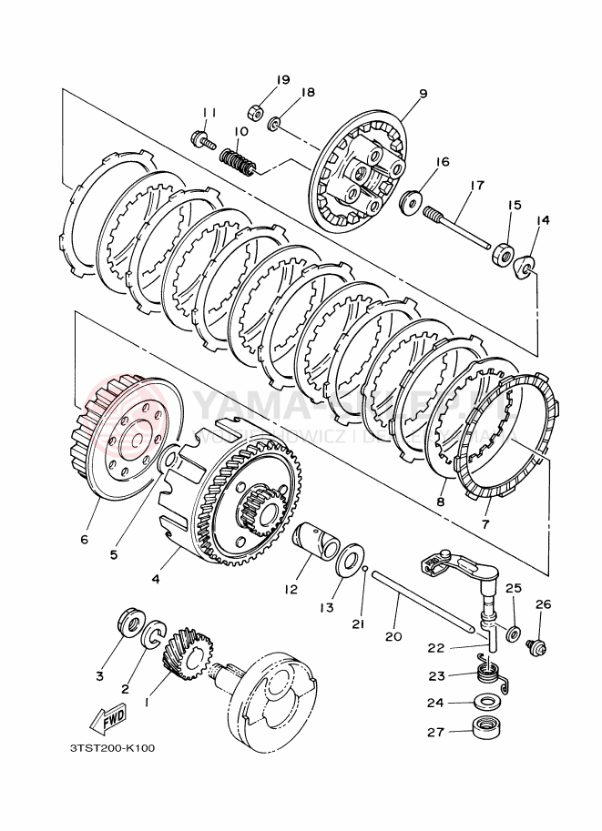 Schemat "sprzęgło" do Yamaha DT175