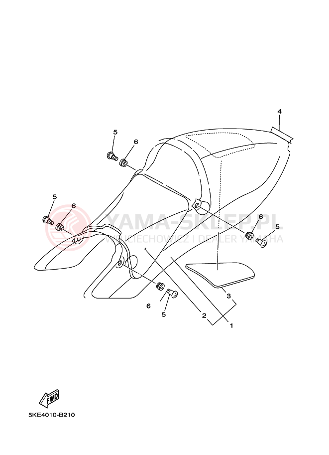 Schemat "siedzenie" do Yamaha TZ250