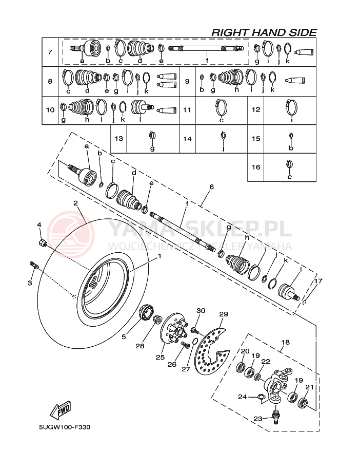 Schemat "Koło przód" do Yamaha RHINO