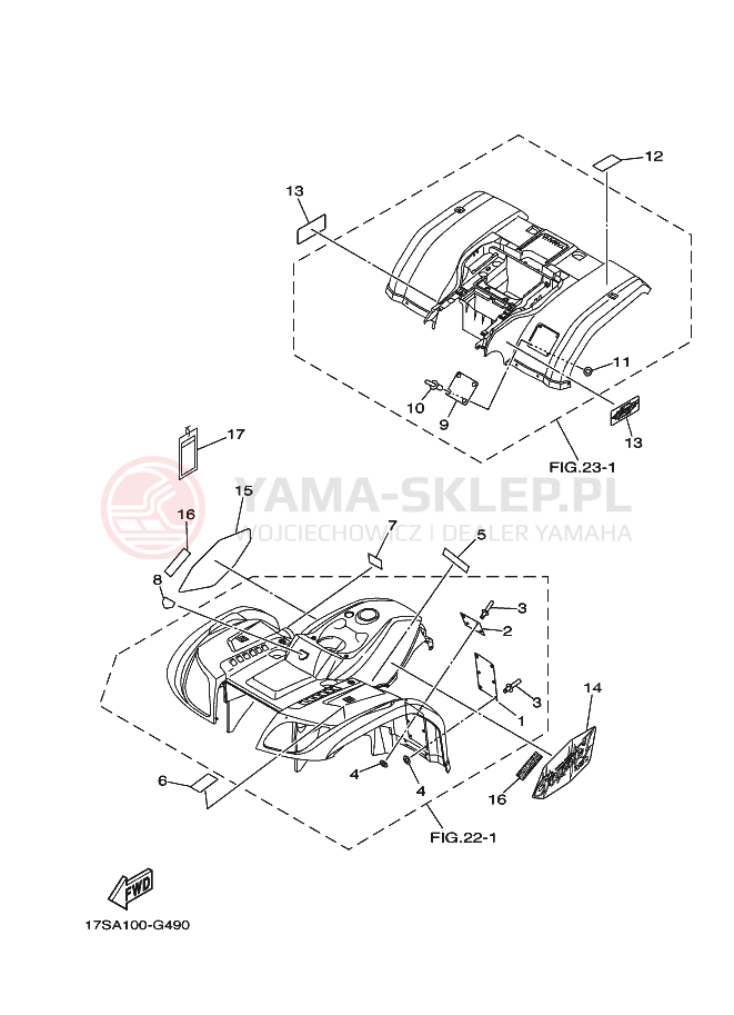Schemat "naklejki" do Yamaha GRIZZLY 450