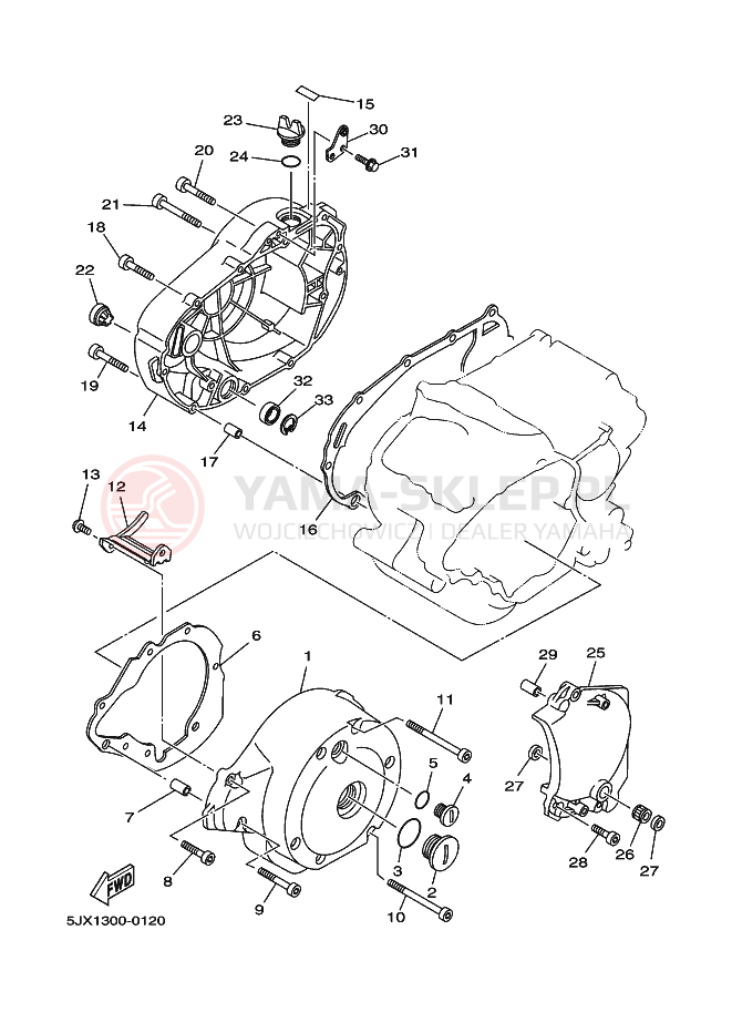 Schemat "Pokrywa silnika" do Yamaha XVS125 DRAGSTAR