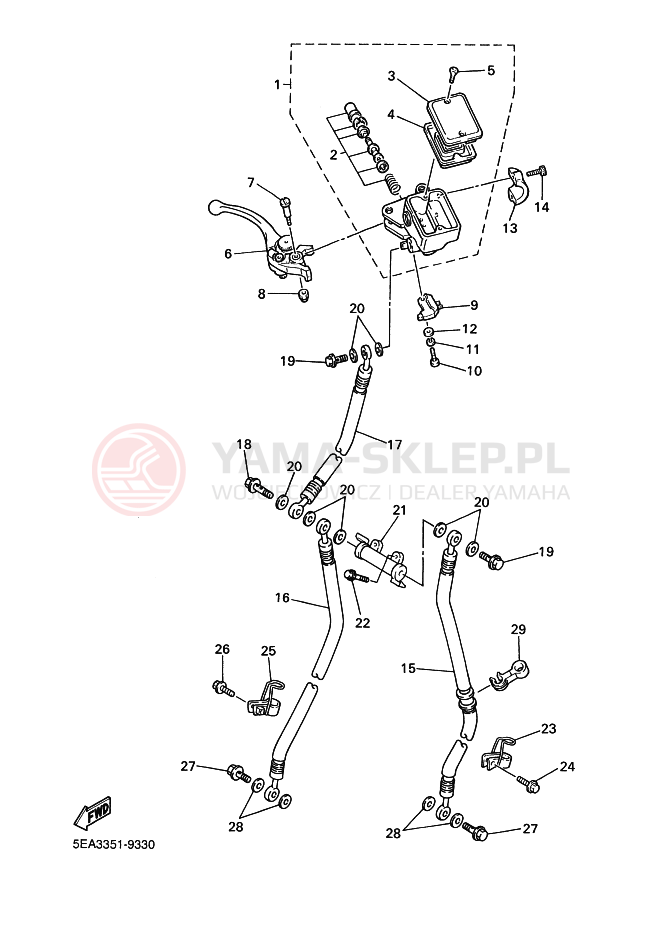 Schemat "Pompa hamulcowa przednia" do Yamaha XJR1300SP