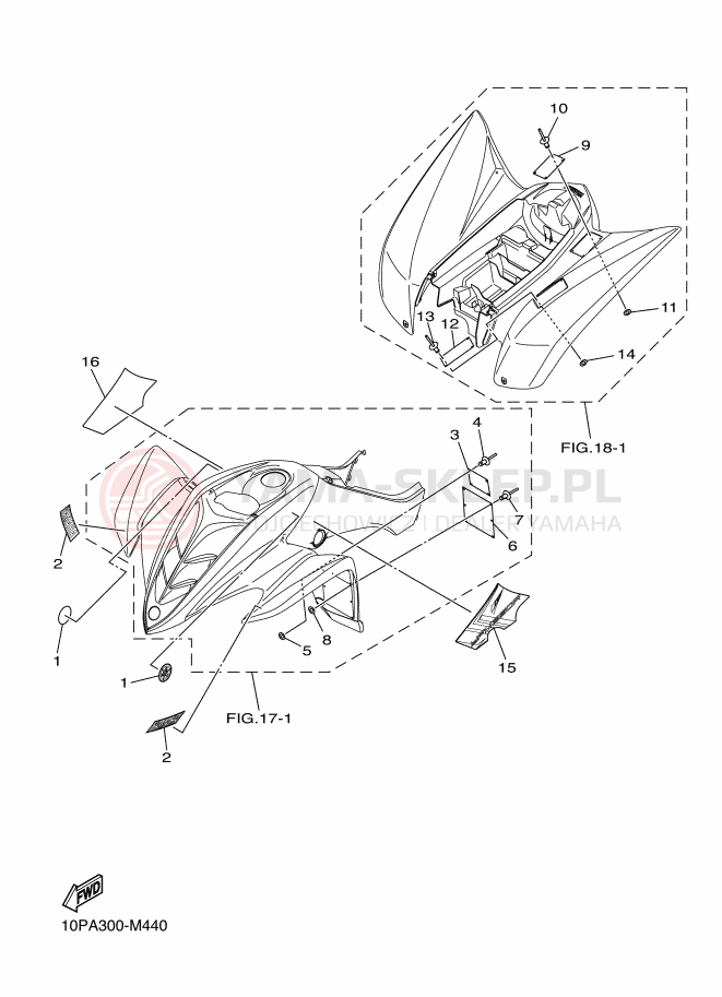Schemat "naklejki" do Yamaha YFM350R