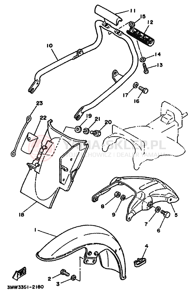 Schemat "błotnik" do Yamaha SR125