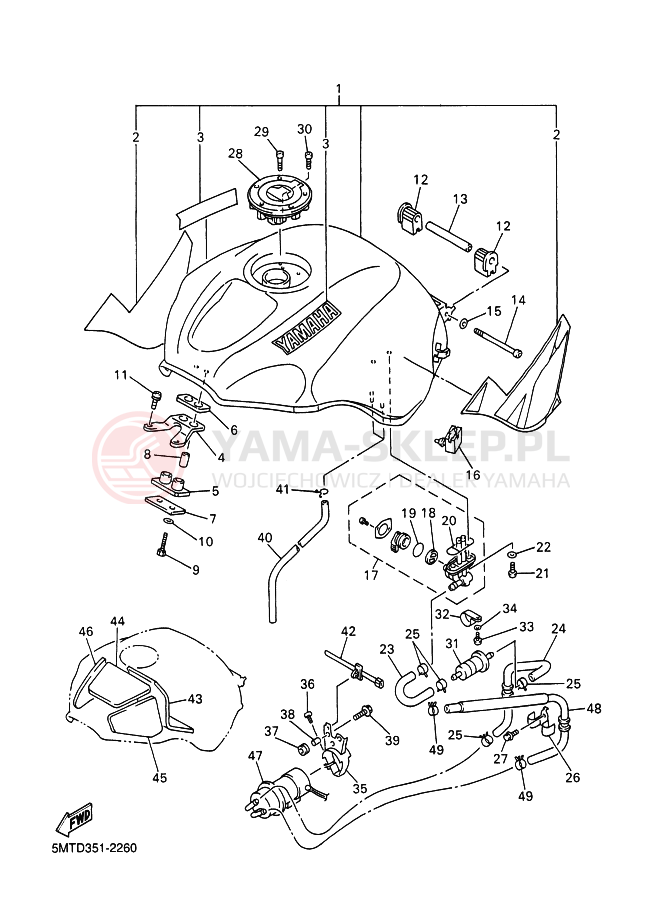 Schemat "zbiornik paliwa" do Yamaha YZF-R6