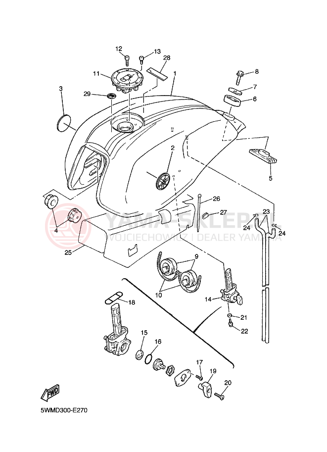 Schemat "zbiornik paliwa" do Yamaha XJR1300