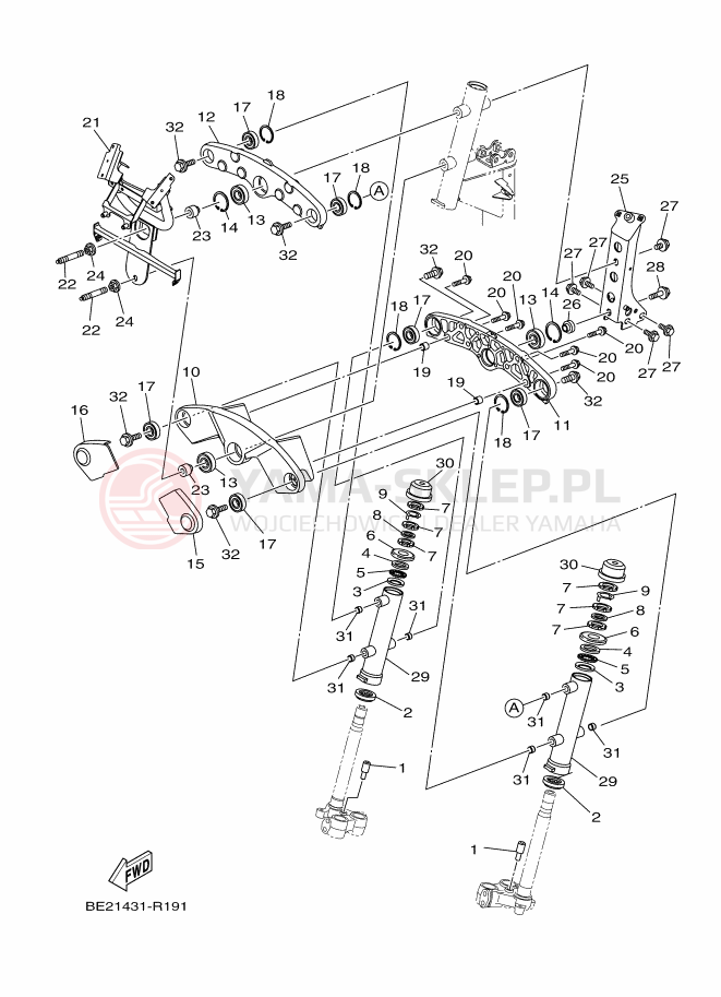 Schemat "Półki zawieszenia" do Yamaha TRICITY 125