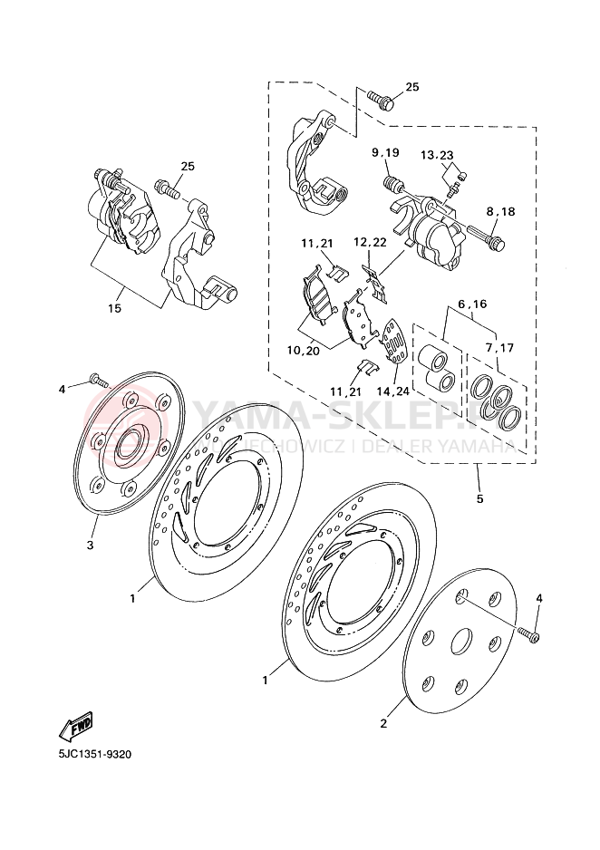 Schemat "Koło przód" do Yamaha XVZ13TF ROYALSTAR VENTURE