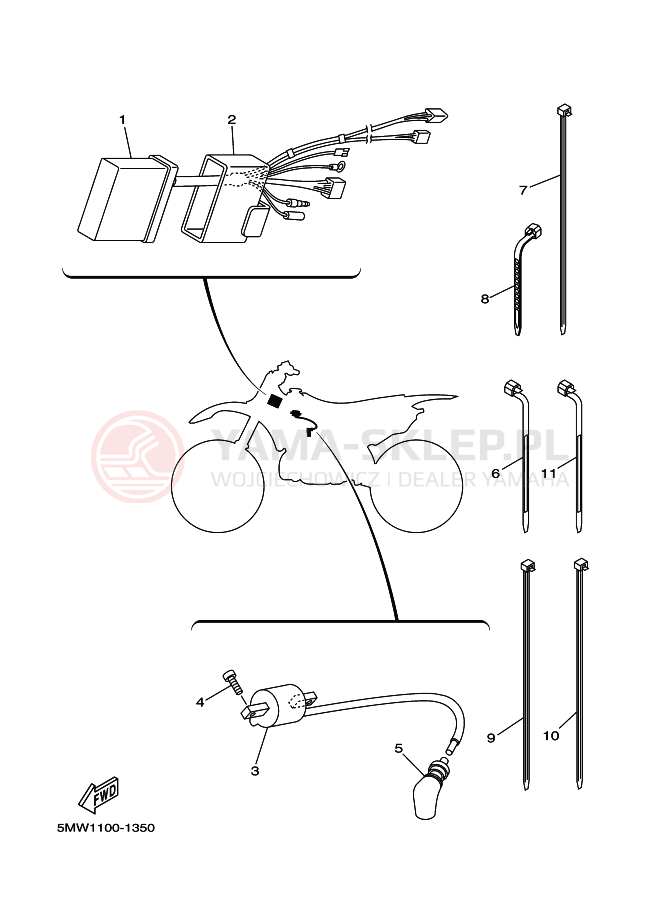 Schemat "układ elektryczny" do Yamaha YZ250