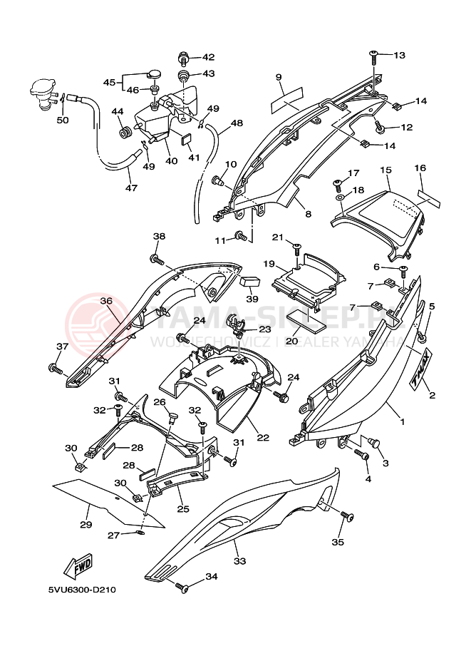 Schemat "Pokrywa boczna" do Yamaha TMAX