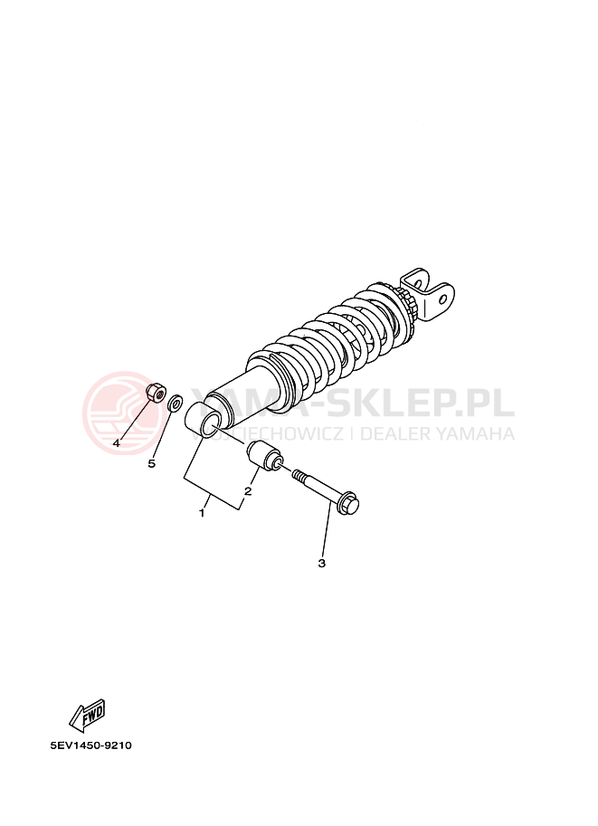 Schemat "zawieszenie tył" do Yamaha XT225WE SEROW
