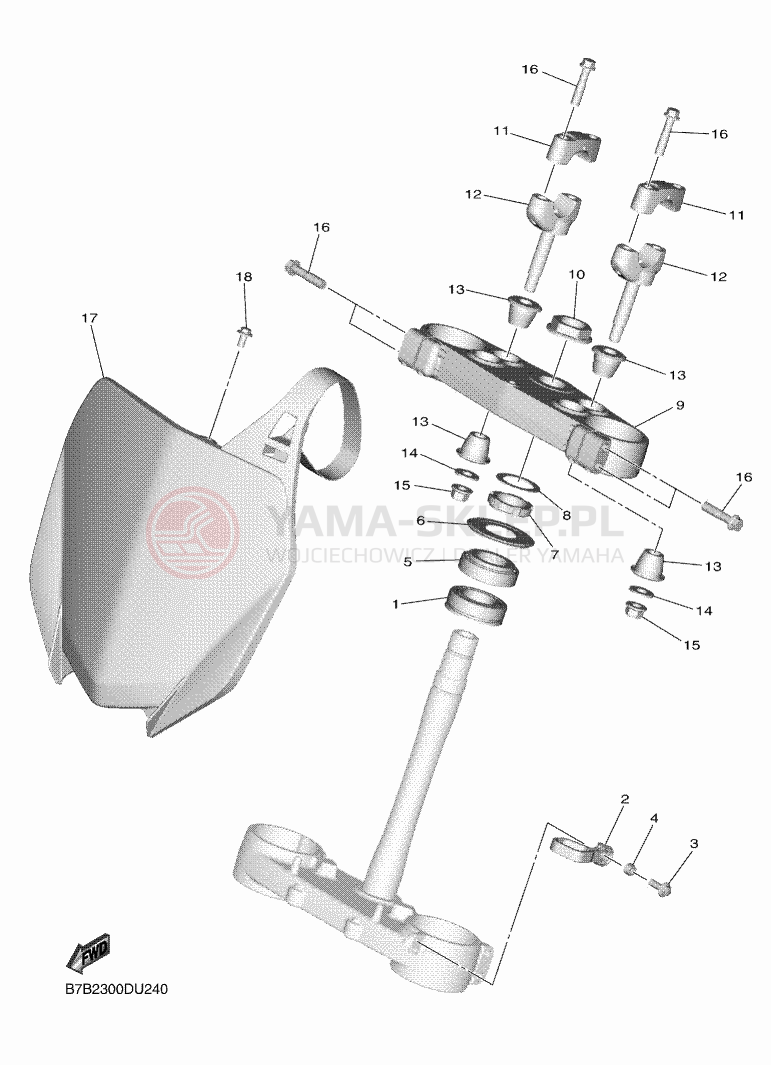 Schemat "Półki zawieszenia" do Yamaha YZ250F