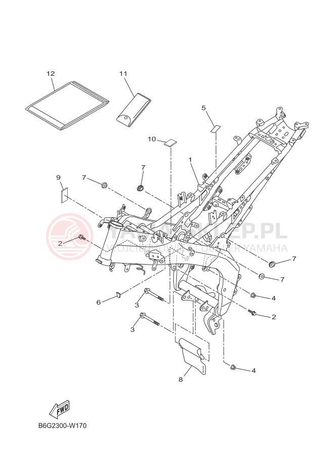 Schemat "rama" do Yamaha MT-125