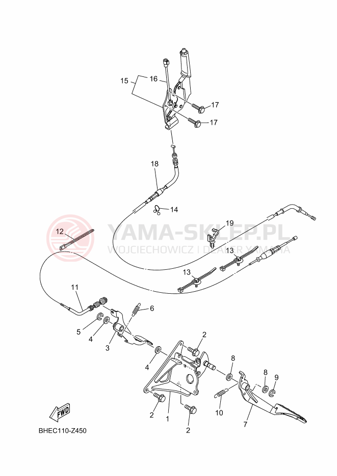 Schemat "PEDAL WIRE" do Yamaha VIKING EPS