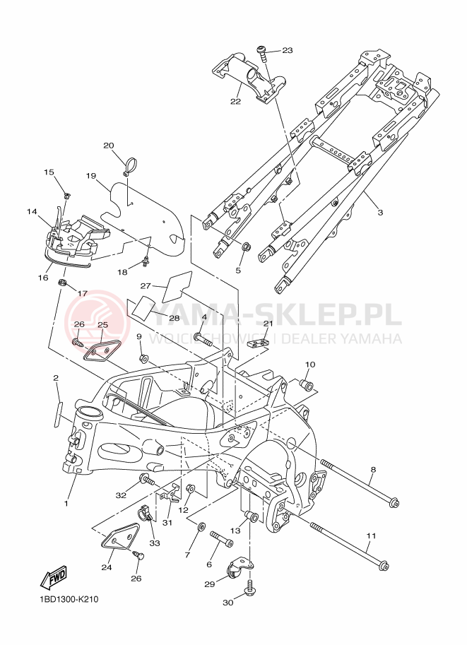 Schemat "rama" do Yamaha FZ8-S ABS
