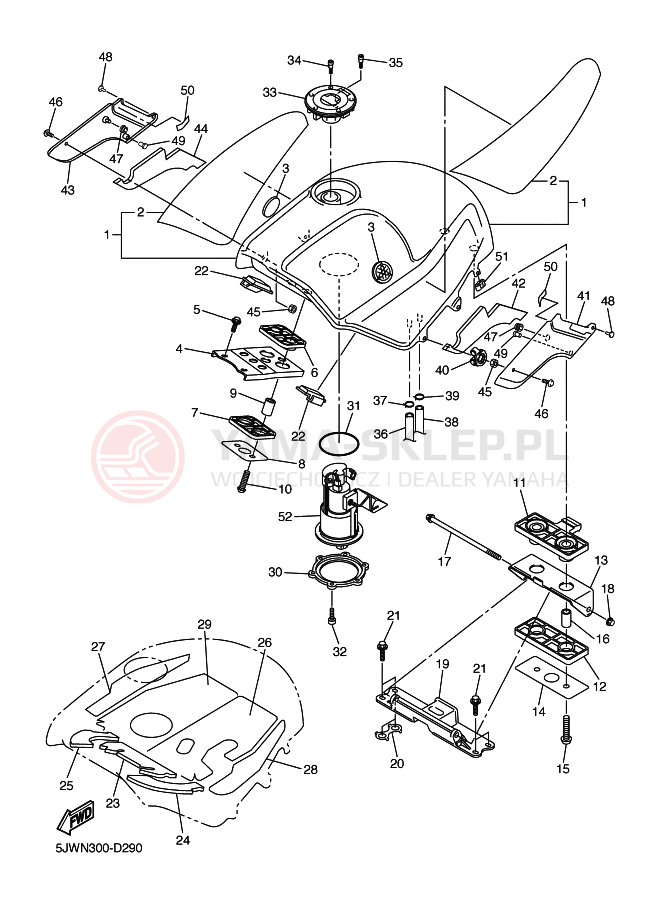 Schemat "zbiornik paliwa" do Yamaha FJR1300
