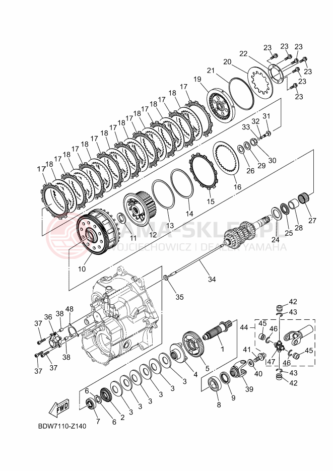 Schemat "sprzęgło" do Yamaha YXZ1000R SS