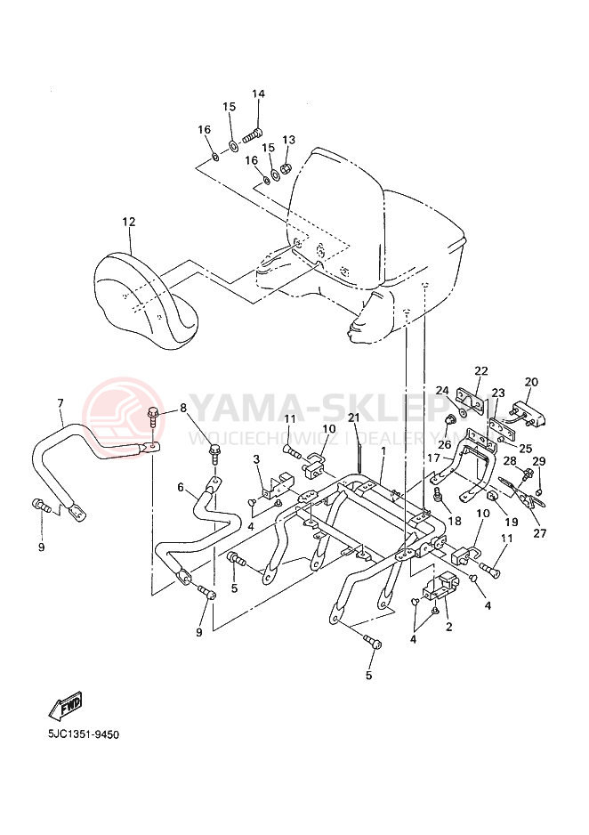 Schemat "WALIZKA PODRÓŻNA 2" do Yamaha XVZ13TF ROYALSTAR VENTURE