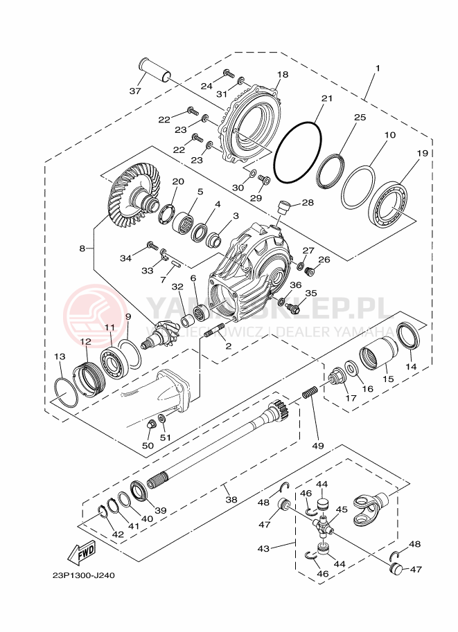 Schemat "Wał napędowy" do Yamaha XT1200Z SUPER TÉNÉRÉ ABS