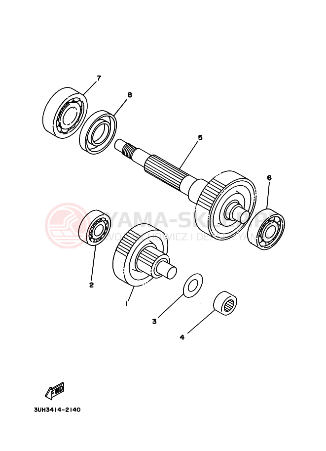 Schemat "Skrzynia biegów " do Yamaha XC125E