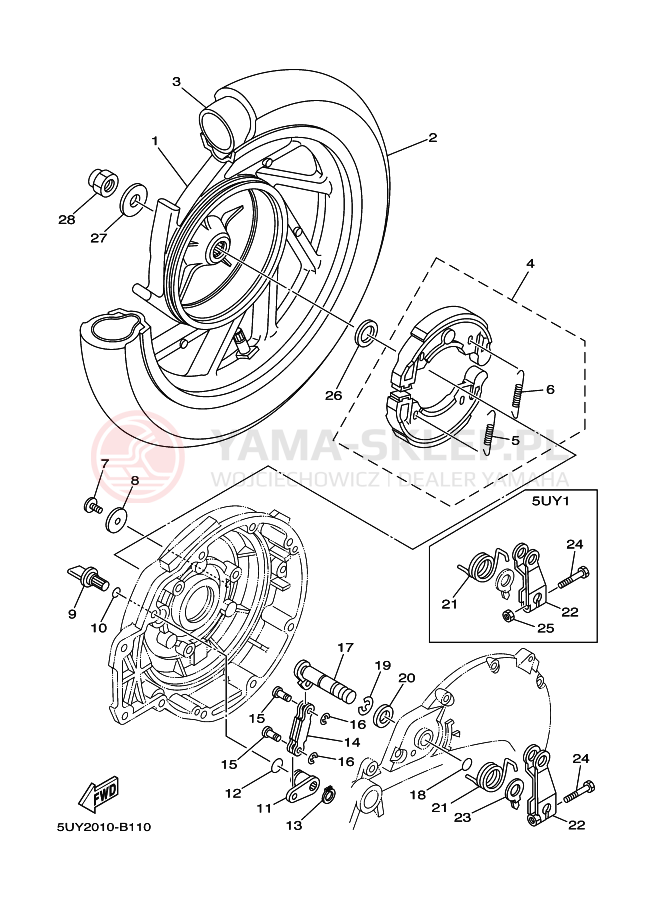 Schemat "Koło tył" do Yamaha PASSOL