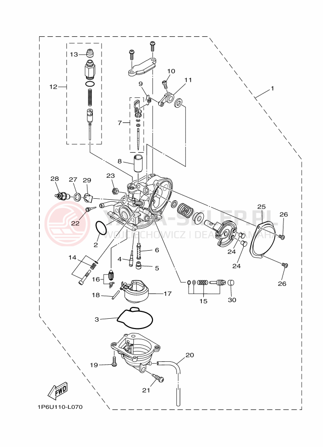 Schemat "Gaźnik" do Yamaha TT-R50E