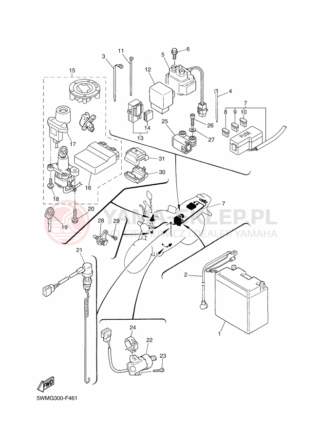 Schemat "układ elektryczny" do Yamaha XJR1300